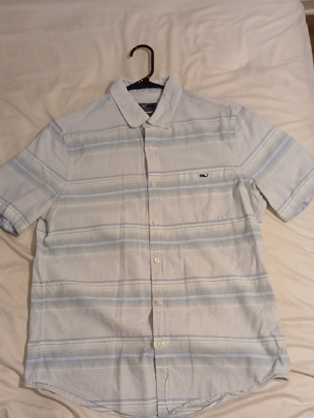 Vineyard Vines Pale Blue Striped Short-Sleeve Button-Down Shirt